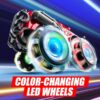 Joyfy 3PCS Monster Friction-Powered Truck Toy, Friction Powered Toy Truck with Flashing LED Wheel, Best Birthday Gift for Boys Girls