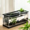 Home Betta Fish Tank Aquarium Fish Tank Kit With Transparent Cover LED Light Ecological Cycle System Heating Desktop Aquarium