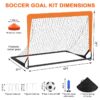Kids Soccer Goal for Backyard, 4X3 ft Toddler Soccer Nets Training Equipment with Soccer Ball and 10 Soccer Cones, Portable Pop Up Soccer Set for Kids and Youth Games and Training Goals