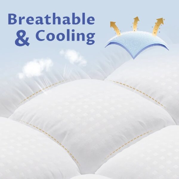 Extra Thick Queen Mattress Topper, Cooling Mattress Pad Cover, 2