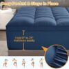 100% 400TC Mattress Topper Queen for Back Pain, Extra Thick Cooling Mattress Pad, Mattress Protector Pillow Top Mattress Cover with 8-21