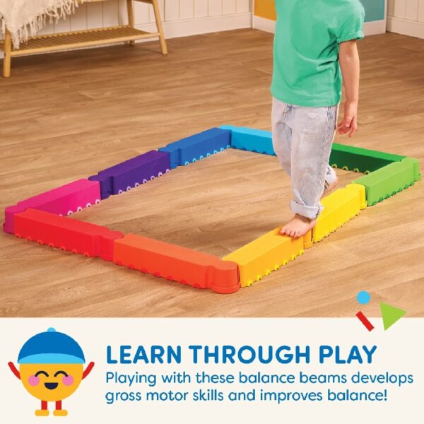 Rainbow Ridge Balance Beams Active Playset with 10 Plastic Pcs, Toddler and Preschool Toys