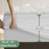 Bamboo Queen Size Quilted Pillowtop Mattress Topper Pad Cover with Deep Pocket Fitted Up to 8