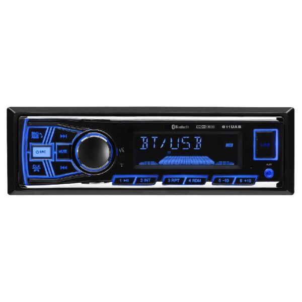 611UAB Car Stereo - Single Din, Bluetooth, No CD DVD Player, AM/FM Radio Receiver, Aux Input, USB