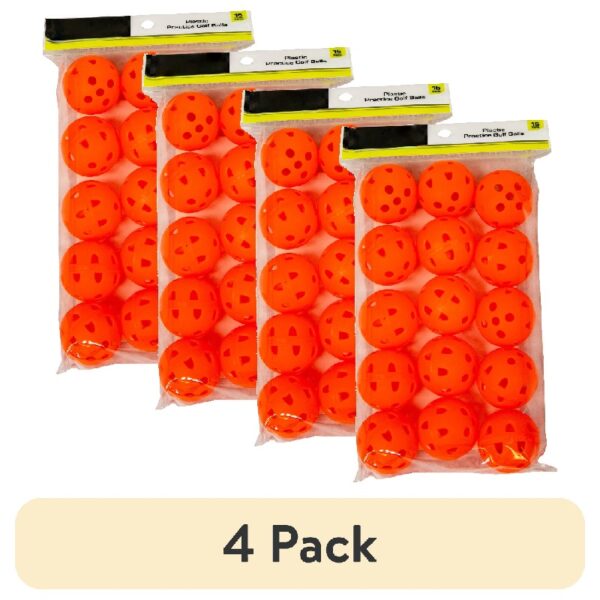 (4 pack) 15Pk White Hollow Practice Golf Balls