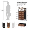 Nightstand,Vertical Dresser with Fabric Chest of Drawers & Storage for Bedroom,Living Room,White
