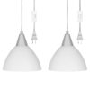 Plug in Pendant Light, Hanging Light with 15Ft Clear Cord, On/Off Switch, Frosted Plastic White Shade, Hanging Ceiling Light for Living Room, Bedroom, Dining Hall, Pack of 2