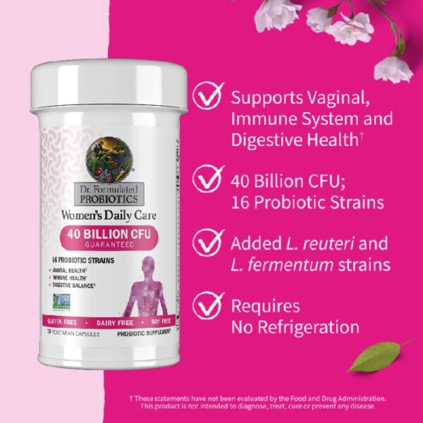 Dr. Formulated Women’s Health Daily Probiotics Vitamins for Digestive Gut Health and Immune Support, 30 Count​