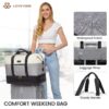 Travel Duffel Bag for Women, Large Weekender Overnight Bag, Carry-on Gym Bag with Separate Shoes Compartment, Mom Hospital Bags for Labor and Delivery with 2 Packing Cubes