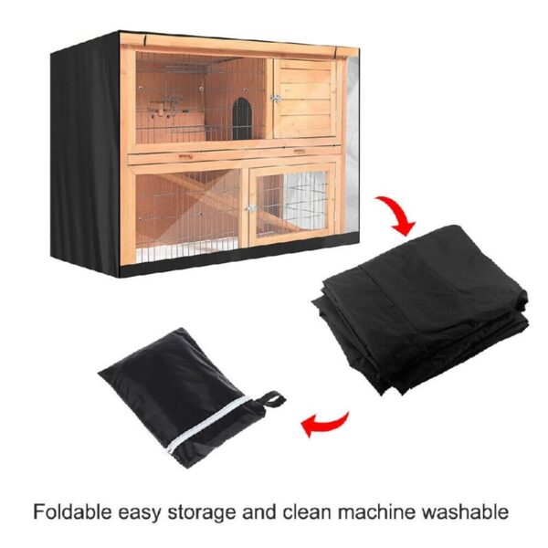 4FT Rabbit Hutch Cover Double Decker Pet Bunny Cage Waterproof Dustcover Outdoor Garden Patio