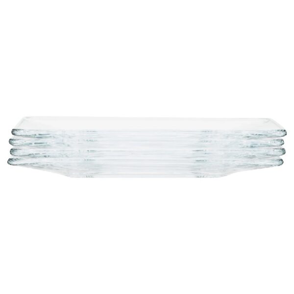 12-Piece Square Clear Glass Dinnerware Set
