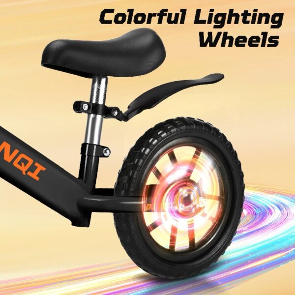 Kid Balance Bike, 12'' Toddlers Training Bicycle for 2-5 Years Old Boys Girls, Lightweight with Lighting up Wheels, Bule