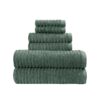 Gardens PowerLoft AIRRICH® Cotton 6-Piece Bath Towel Set, Green Ash Textured Stripe