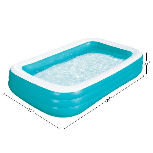 10ft Family Inflatable Swimming Pool, Rectangular, Age 6 & up, Unisex