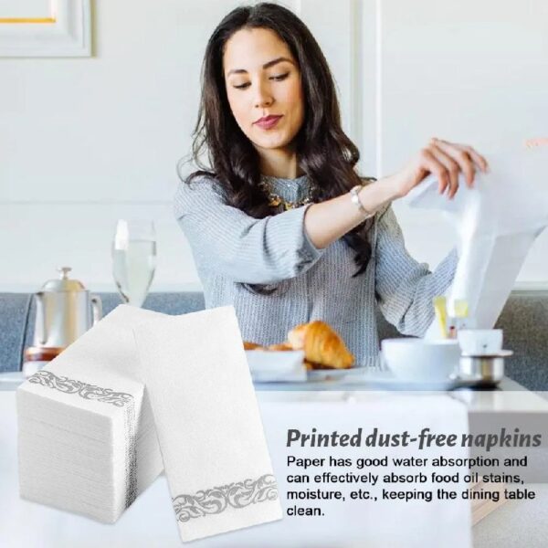 100 Disposable Guest Towels Soft and Absorbent Linen-Feel Paper Hand Towels