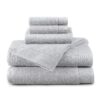 Hotel Style 100% Organic Cotton Luxury 6-Piece Towel Set, Charcoal Sky