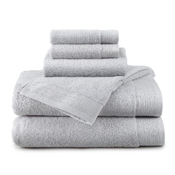 Hotel Style 100% Organic Cotton Luxury 6-Piece Towel Set, Charcoal Sky
