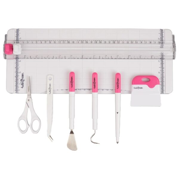 Hello Hobby New, Regular Size, Craft Vinyl Die-Cutting Accessory Tool Kit, Pink, 7 Count