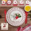 200Pcs Disposable Paper Plates Set with Cutlery, Christmas Dinnerware & Utensil Includes Plates, Fork, Knife & Spoon for Xmas Party, Camping, Picnic, BBQ