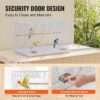 KFFKFF Avian Habitat, 18 inches, Compact Parakeet Enclosure, Robust Metallic Bird Mobility Enclosure, Portable Aviary with 2 Roosts & 2 Nourishment Bowls, Canary, Lovebird, White