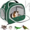 Bearded Dragon Travel Carrier, Portable Guinea Pig Carrier Bag Tortoise Carrier Pouch for Bunny Hamster Chinchilla Hedgehog Lizard Bird Outgoing Reptile Travel Carrying Case - Grey