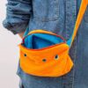 Bonding Pouch Small Pet Carrier Bag Sling with Strap Critter Cuddler for Gliders Ferret, Rat, Hedgehog, Hamster Outdoor-Orange