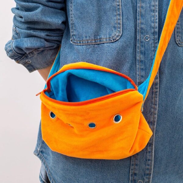 98507b22cbaf49fbadf6b329015a65e0 Bonding Pouch Small Pet Carrier Bag Sling with Strap Critter Cuddler for Gliders Ferret, Rat, Hedgehog, Hamster Outdoor-Orange