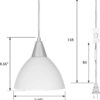 Plug in Pendant Light, Hanging Light with 15Ft Clear Cord, On/Off Switch, Frosted Plastic White Shade, Hanging Ceiling Light for Living Room, Bedroom, Dining Hall, Pack of 2