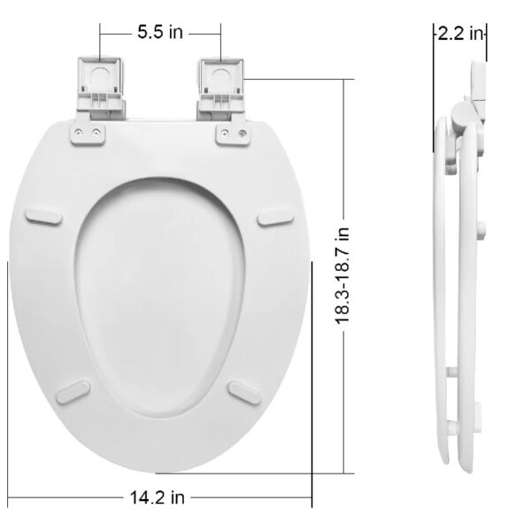 Elongated Slow-Close Toilet Seat in White