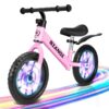 Kid Balance Bike, 12'' Toddlers Training Bicycle for 2-5 Years Old Boys Girls, Lightweight with Lighting up Wheels, Bule