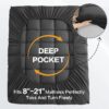 100% 400TC Mattress Topper Queen for Back Pain, Extra Thick Cooling Mattress Pad, Mattress Protector Pillow Top Mattress Cover with 8-21