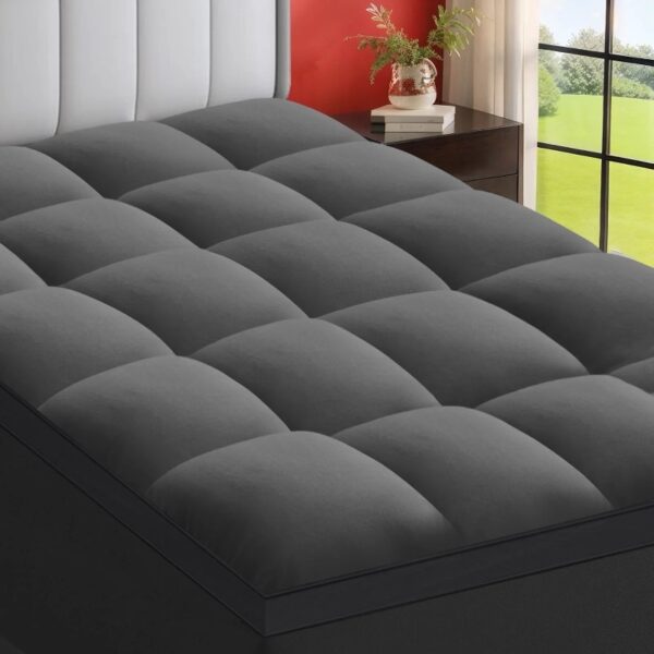 100% 400TC Mattress Topper Queen for Back Pain, Extra Thick Cooling Mattress Pad, Mattress Protector Pillow Top Mattress Cover with 8-21