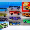 Toy Cars & Trucks 10-Pack, Set of 10 1:64 Scale Vehicles, Includes Race Cars, Semi, Rescue or Construction Trucks