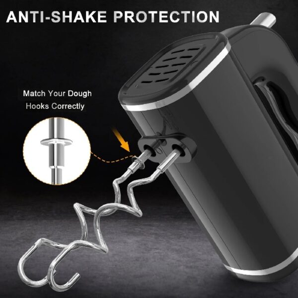 Hand Mixer, 450W Turbo Electric Handheld Mixer, 5 Speed Electric Mixers for Kitchen (Black)
