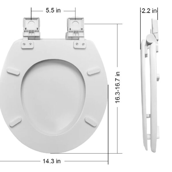 Round Slow-Close Toilet Seat in White
