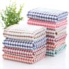6 Pcs Kitchen Cleaning Towel Great Water Absorption Capacity Plaid Print Thickened Kitchen Dish Towel Dish Drying Cloth Furniture Wiping Pads