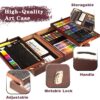 KINSPORY 168Pcs Drawing Painting Set, Deluxe Wooden Art Case, Gift for Artist Kids Adults(Brown)