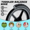 Kid Balance Bike, 12'' Toddlers Training Bicycle for 2-5 Years Old Boys Girls, Lightweight with Lighting up Wheels, Bule