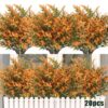 RECUTMS 20 Bundles Outdoor Artificial Plant UV Resistant Fake Plants, Faux Plastic Greenery for Indoor Outside Hanging Plants Garden Porch Window(White)