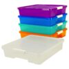Storex 12x12 Stack & Store Box, Assorted Colors, Case of 5