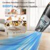 Cordless Handheld Car Vacuum, Portable Vacuum Cleaner, 8KPA Powerful Suction for Car and Pet Hair