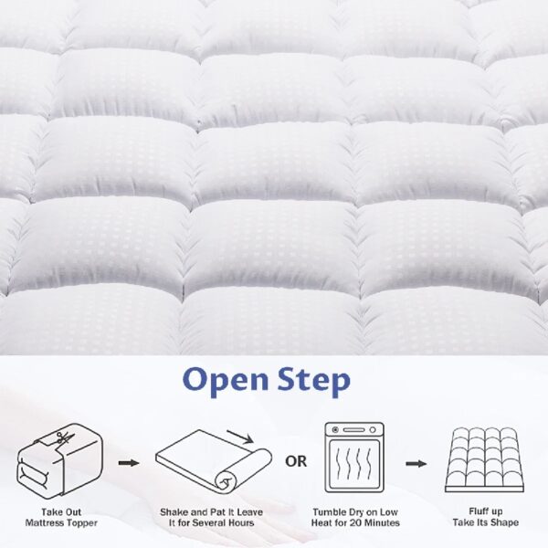 Extra Thick Queen Mattress Topper, Cooling Mattress Pad Cover, 2