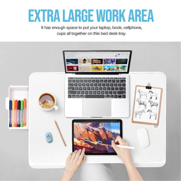 Livhil Large Lap Desk for Bed | Laptop Table, Portable Lap Desk, Home Office Room Laptop Desk for Bed Table Floor Table, Floor Desk for Adults (Black)