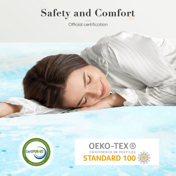 2-Inch Memory Foam Mattress Topper with Cooling Gel, CertiPUR-US Certified, Pressure Relief & Breathable Comfort Bed Topper, Full Size