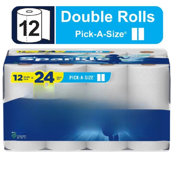 Paper Towels, 12 Double Rolls, White, Everyday Value Paper Towel