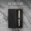 Scriveiner Stainless Steel Rollerball Pen - Stunning Luxury Metal Pen with Silver Chrome Finish, Schmidt Ink Refill, Best Roller Ball Pen Gift Set for Men & Women