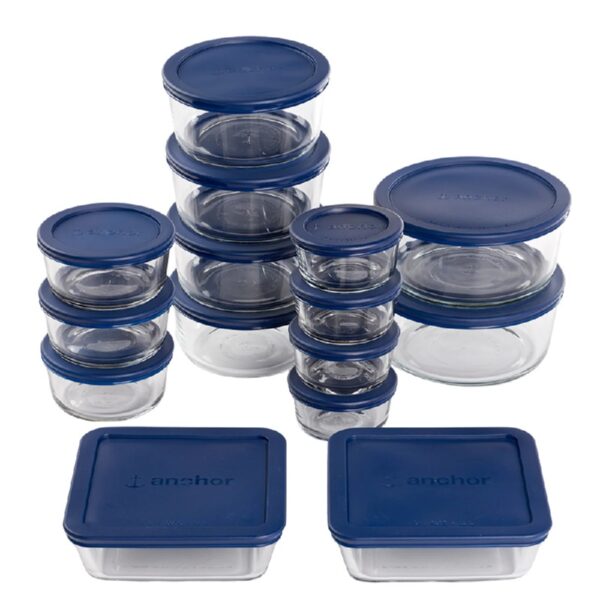 Hocking Glass Food Storage Containers with Lids, 30 Piece Set