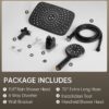 12 Inch Coverage High Pressure Rain Shower Head Combo with Adjustable Extension Arm, Wide Rainfall & 5 Modes Handheld Showerhead, Dual Anti-Clog Nozzles for Ultimate Experience, Silver Chrome