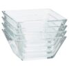 12-Piece Square Clear Glass Dinnerware Set