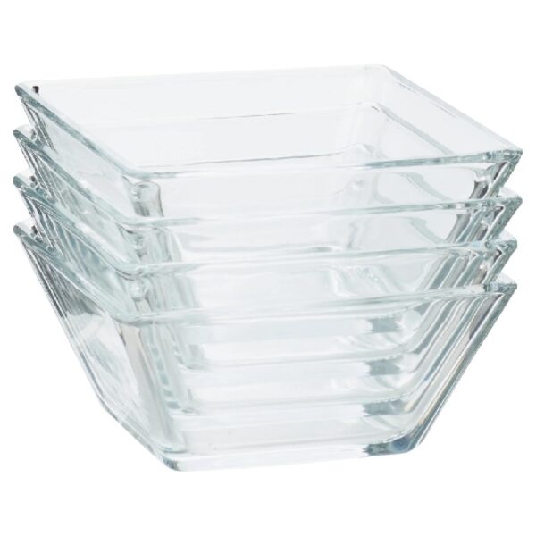 12-Piece Square Clear Glass Dinnerware Set